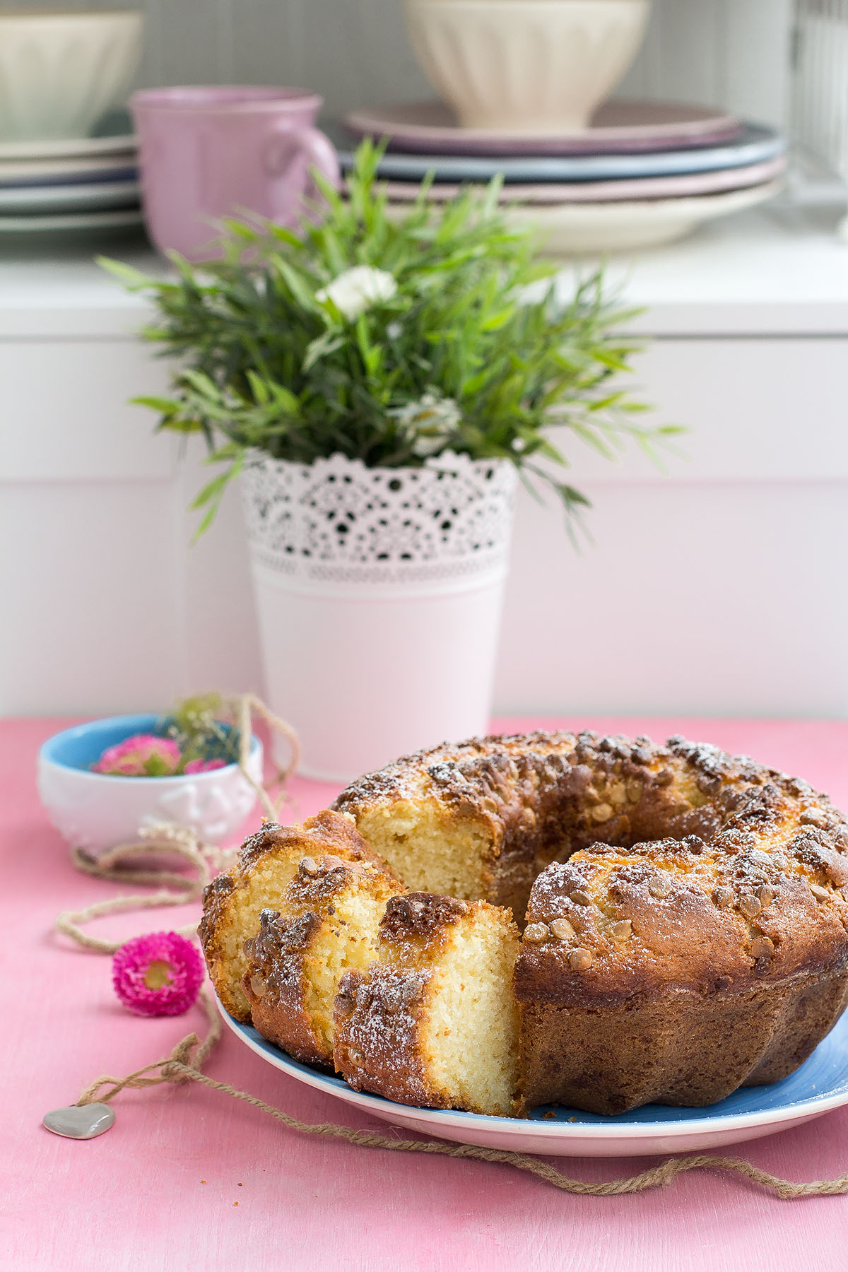 alla ricotta con gocce cioccolato bianco Fiordipistacchio