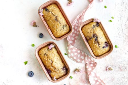 mini plumcake ai mirtilli e olio extra vergine di oliva