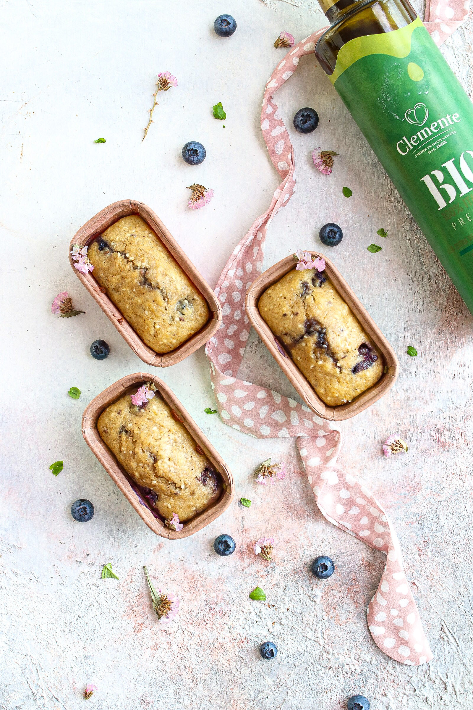 mini plumcake ai mirtilli e olio extravergine di oliva Bio