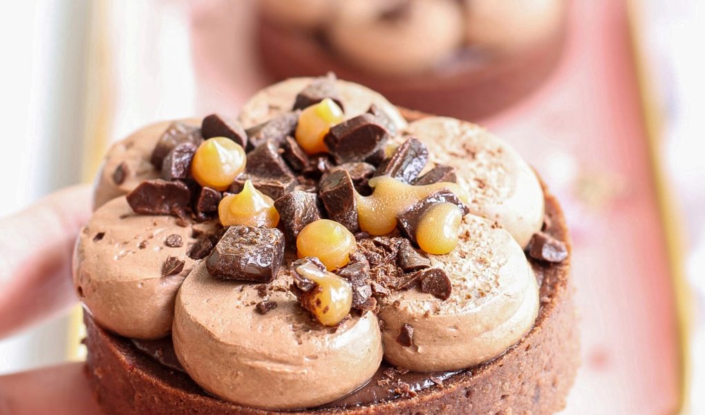 mini tarte cioccolato e caramello