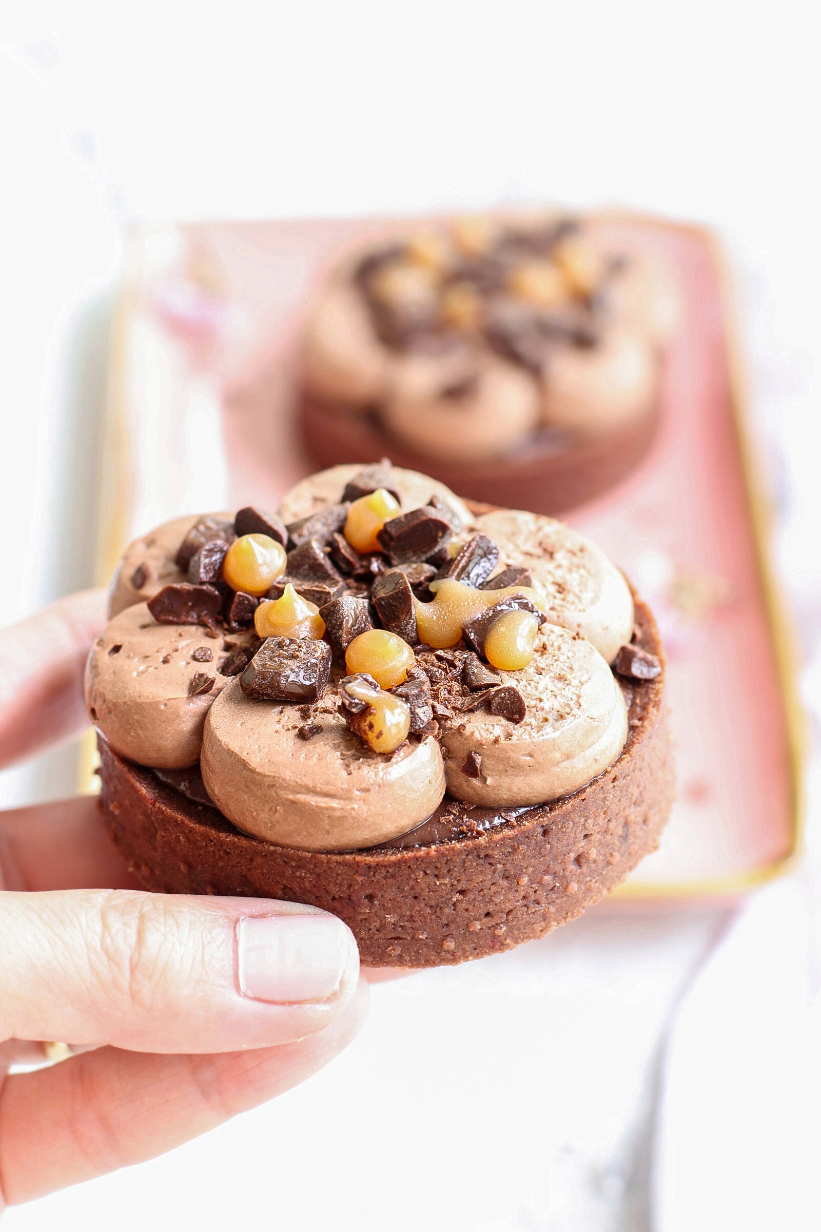 mini tarte cioccolato e caramello