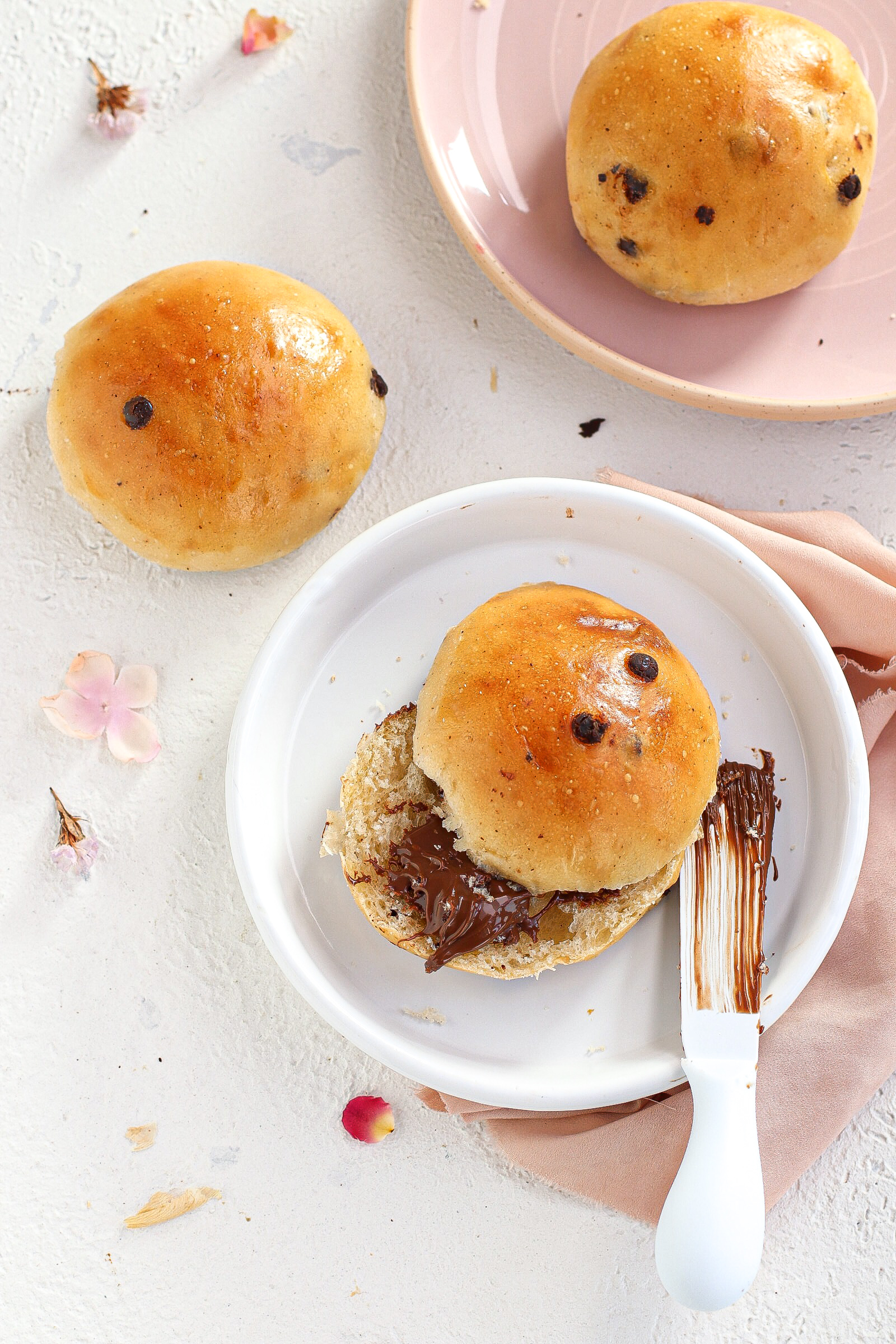 Panini soffici con gocce di cioccolato