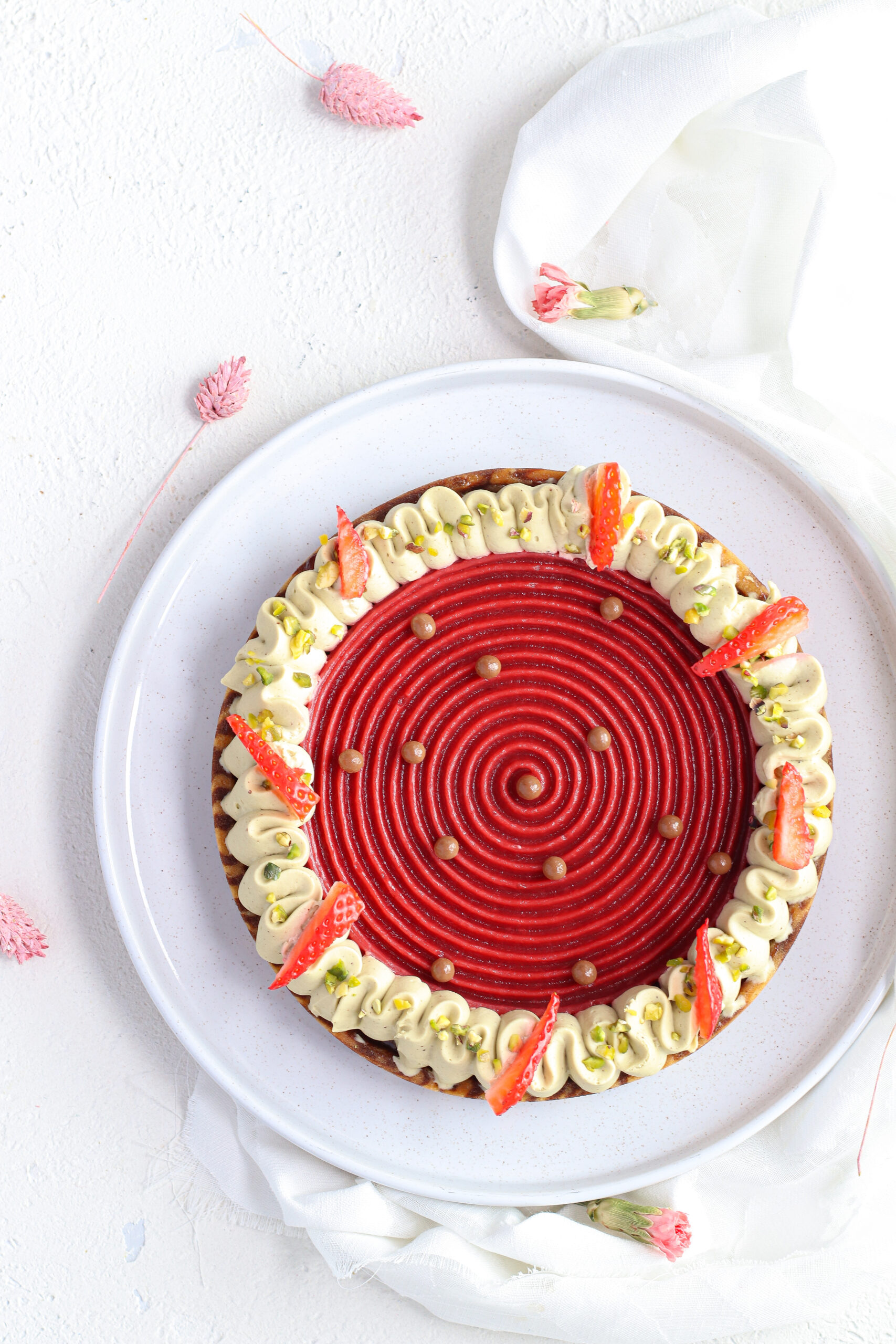 Crostata fragole e pistacchio 