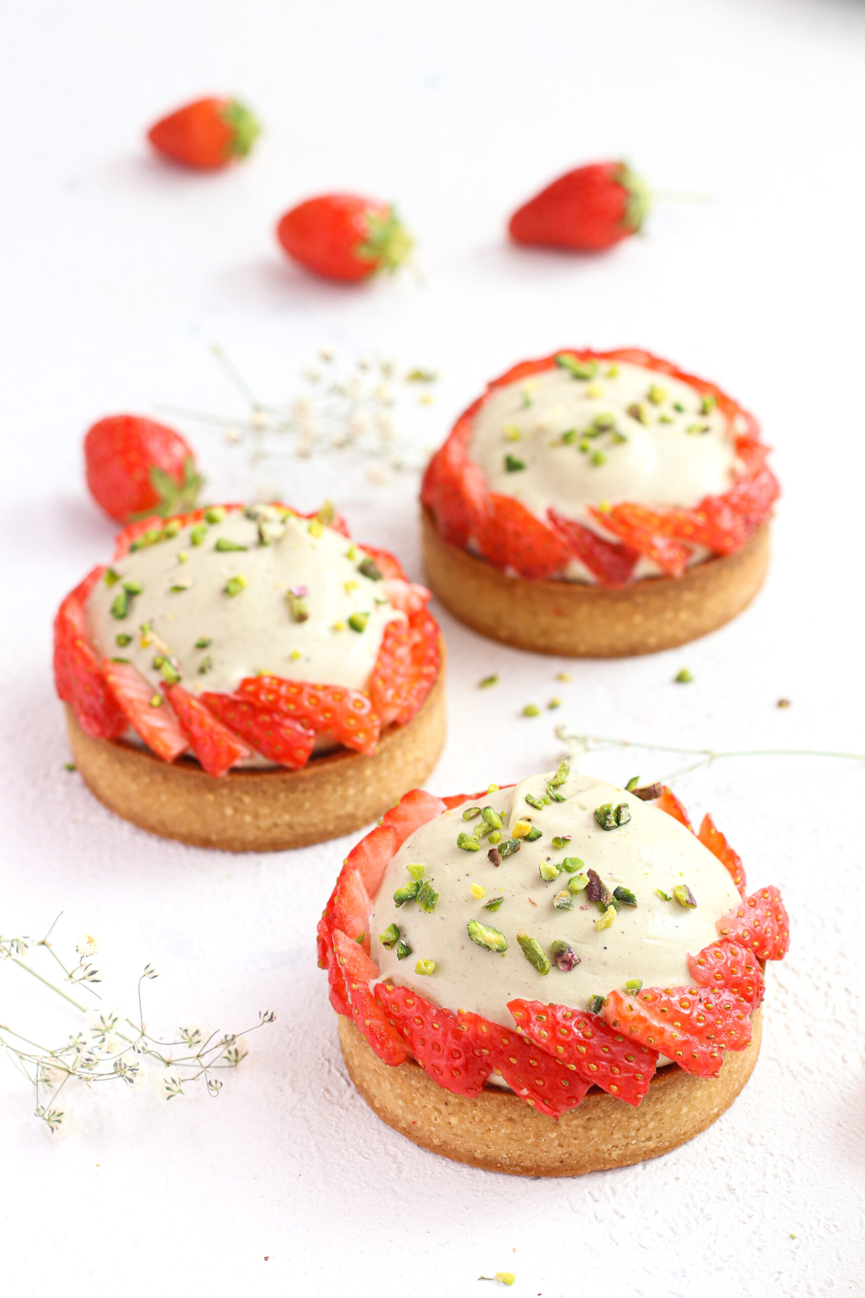 tartellette fragole e pistacchio