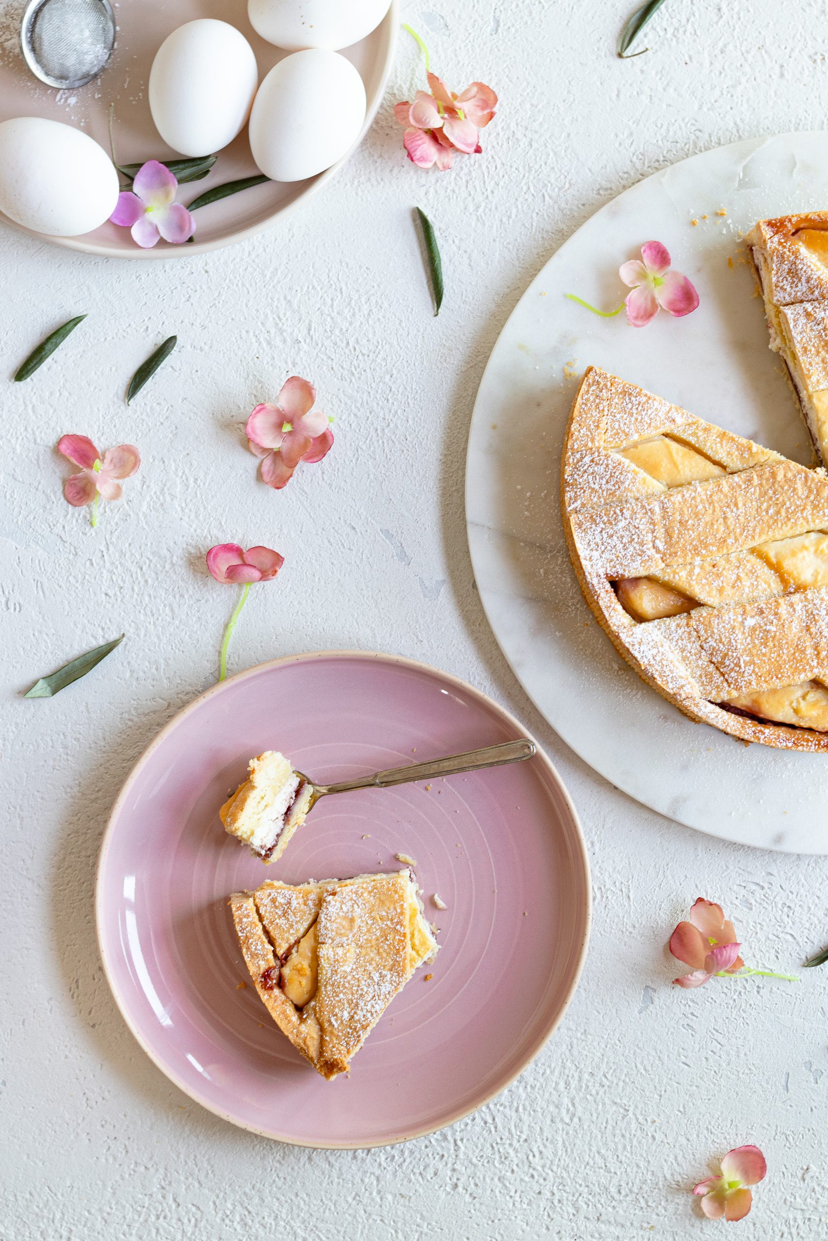 Crostata con ricotta e visciole 