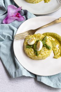 risotto con crema di asparagi